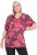 Ulla Popken Quick Drying Flower Print Short Sleeve Tee Dark Cherry - T-shirts estampadas para mulher - 