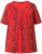 Ulla Popken Letter Print Short Sleeve Tee Red - T-shirts estampadas para mulher - 
