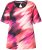 Ulla Popken Cutout Abstract Print Short Sleeve Tee Hibiscus Red - T-shirts estampadas para mulher - 