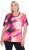 Ulla Popken Cutout Abstract Print Short Sleeve Tee Hibiscus Red - T-shirts estampadas para mulher - 