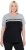 Ulla Popken Nostalgic Escape Performance T-Shirt Black - T-shirts estampadas para mulher - 