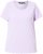 Ulla Popken Ribbed Lettuce Hem Short Sleeve Tee Lavender - T-shirts - 