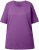 Ulla Popken Basic Round Neck Short Sleeve Relaxed Fit T-Shirt Purple - T-shirts - 