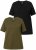 Ulla Popken Eco Cotton Basic T-Shirt 2-Pack Green/Black - T-shirts - 