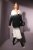 Ulla Popken Blazer De Malha Com Degradê De Cor Preto/Branco - Blazers e Coletes - 