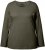 Ulla Popken Basic Round Neck Long Sleeve Slim Fit Cotton Tee Olive - T-shirts - 