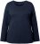 Ulla Popken Basic Round Neck Long Sleeve Slim Fit Cotton Tee Navy Blue - T-shirts - 