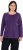 Ulla Popken Basic Round Neck Long Sleeve Slim Fit Cotton Tee Deep Violet - T-shirts - 