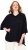 Ulla Popken Sparkling Draped Collared Tee Navy Blue - T-shirts estampadas para mulher - 