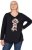 Ulla Popken Sequined Puppy Long Sleeve Graphic Tee Black - T-shirts estampadas para mulher - 