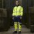 Leo Bowden Ecoviz Softshell Jacket Hi-Vis Yellow/Navy Print - Roupa de trabalho - Roupa de Trabalho Tamanho Grande Homem