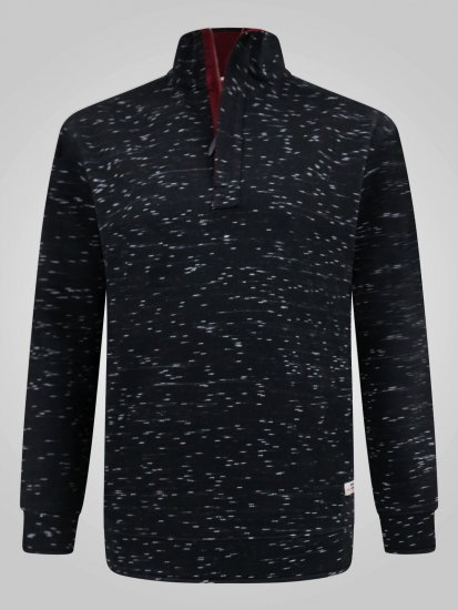 D555 Chandler Reno 1/4 Zip Neck Sweatshirt With Bear Logo Preto - Sweatshirts & hoodies - Sweatshirt & Camisolas com Capuz tamanhos grandes
