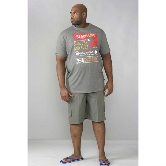 D555 Kennedy T-shirt Khaki Marl - T-shirts - T-shirts Homem Tamanhos Grandes