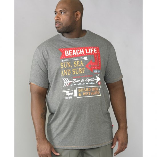 D555 Kennedy T-shirt Khaki Marl - T-shirts - T-shirts Homem Tamanhos Grandes