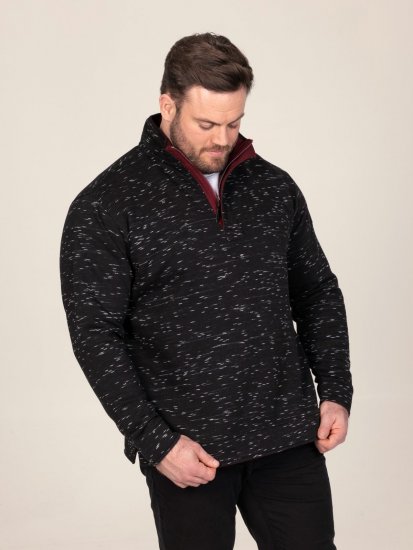 D555 Chandler Reno 1/4 Zip Neck Sweatshirt With Bear Logo Preto - Sweatshirts & hoodies - Sweatshirt & Camisolas com Capuz tamanhos grandes