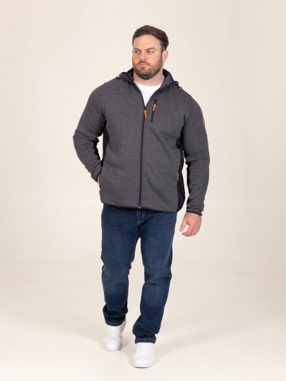 D555 Conrad Detachable Hood Bonded Fleece Zip Through Hoody Azul-marinho - Sweatshirts & hoodies - Sweatshirt & Camisolas com Capuz tamanhos grandes