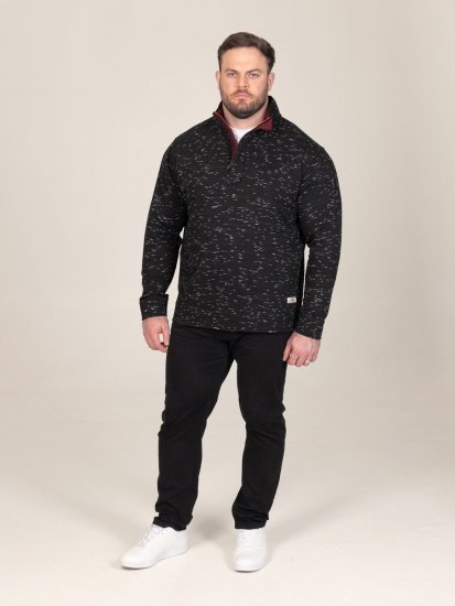 D555 Chandler Reno 1/4 Zip Neck Sweatshirt With Bear Logo Preto - Sweatshirts & hoodies - Sweatshirt & Camisolas com Capuz tamanhos grandes
