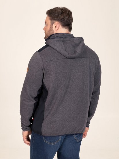 D555 Conrad Detachable Hood Bonded Fleece Zip Through Hoody TALL Azul-marinho - TALL camisolas - Sweatshirts TALL para Homem Alto