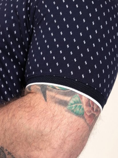 D555 Reid AOP Polo With Jacquard Collar, Pocket And Cuffs Azul-marinho - Pólos - Pólos Tamanhos Grandes Homem