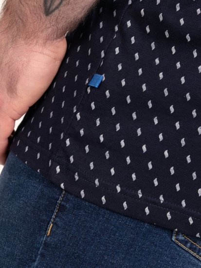 D555 Reid AOP Polo With Jacquard Collar, Pocket And Cuffs Azul-marinho - Pólos - Pólos Tamanhos Grandes Homem