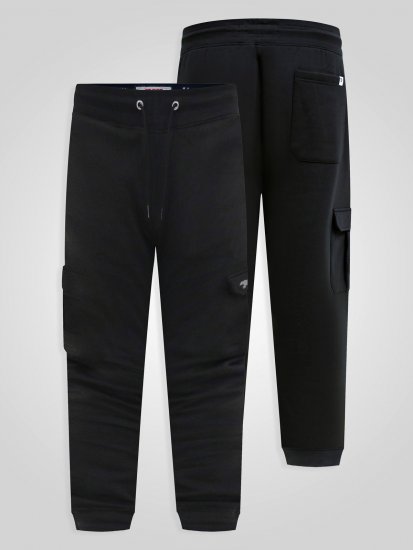 D555 Dexter 1 Cargo Jogger With Bear Embroidery Preto - Calças & calções de fato de treino - Calças de Fato de Treino Tamanhos Grandes 