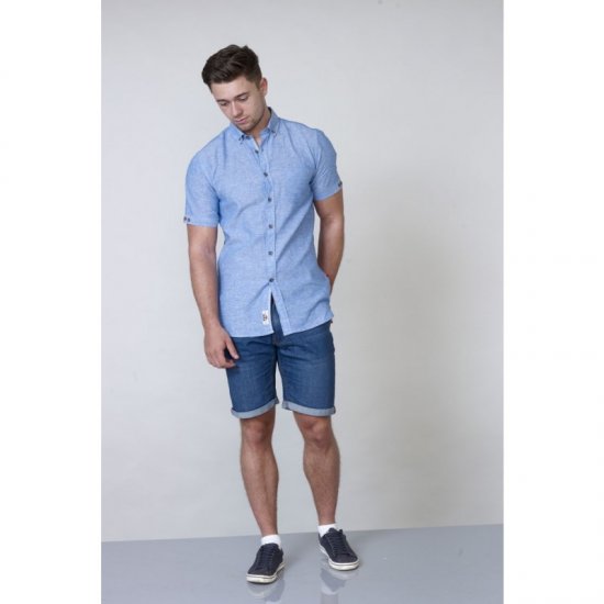 D555 Eric Linen Short Sleeve Shirt - Camisas - Camisas Homem Tamanhos Grandes