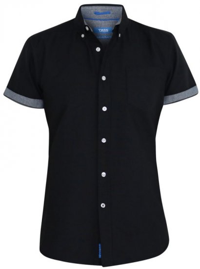 D555 Kevin Oxford Shirt Black - Camisas - Camisas Homem Tamanhos Grandes
