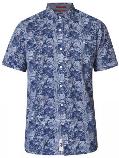 D555 Sheldon Hawaii Shirt Navy - Camisas - Camisas Homem Tamanhos Grandes