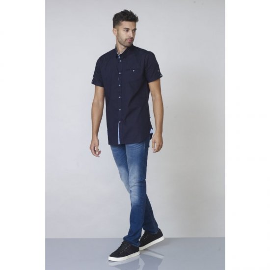 D555 Tim Short Sleeve Shirt Navy - Camisas - Camisas Homem Tamanhos Grandes