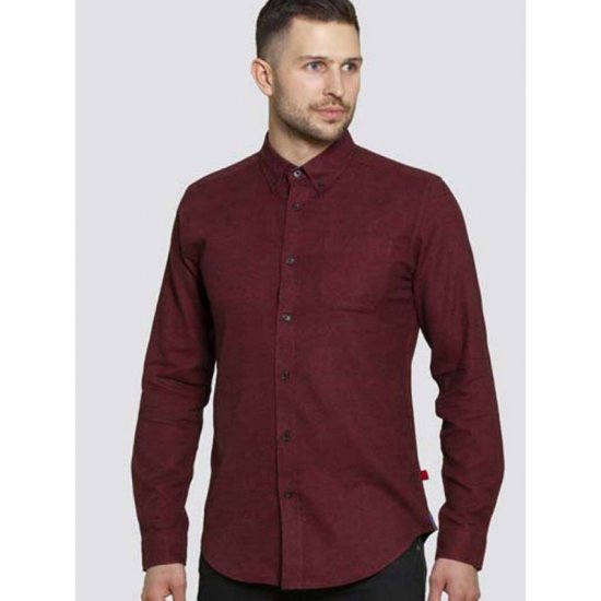 D555 Dawson Textured Shirt Dark Red - Camisas - Camisas Homem Tamanhos Grandes