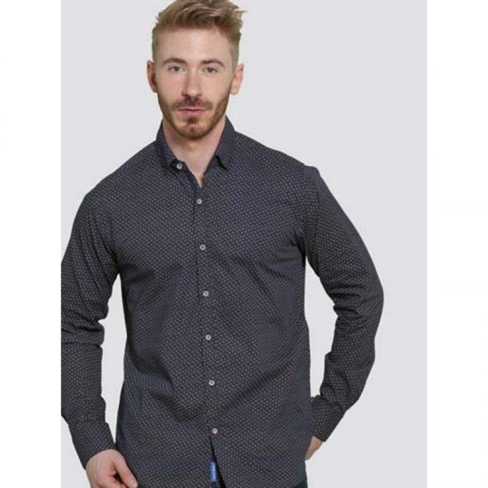 D555 Babworth Long Sleeve Shirt Navy - Camisas - Camisas Homem Tamanhos Grandes