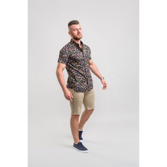 D555 Emmet Floral Shirt Black - Camisas - Camisas Homem Tamanhos Grandes