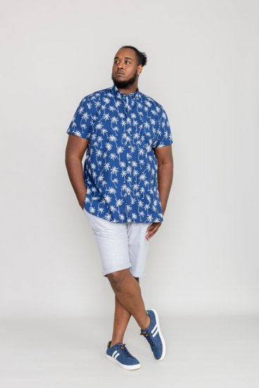 D555 BURLEY Palm Tree Print Shirt - Camisas - Camisas Homem Tamanhos Grandes