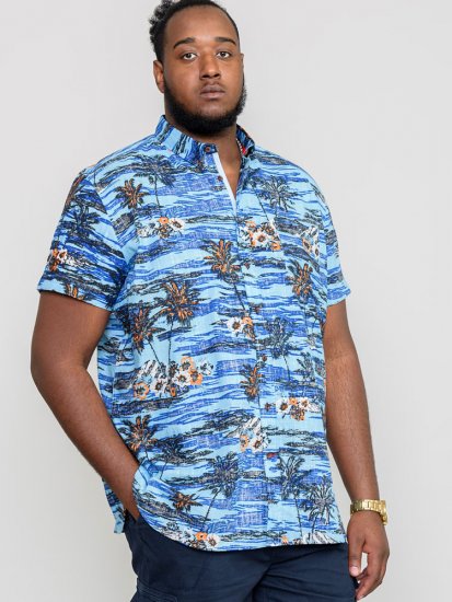 D555 CHARFORD Hawaiian Reverse Printed Shirt - Camisas - Camisas Homem Tamanhos Grandes