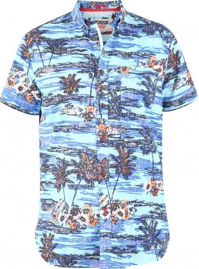 D555 CHARFORD Hawaiian Reverse Printed Shirt - Camisas - Camisas Homem Tamanhos Grandes