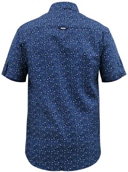 D555 Tristain S/S Floral Ao Print Shirt Navy - Camisas - Camisas Homem Tamanhos Grandes