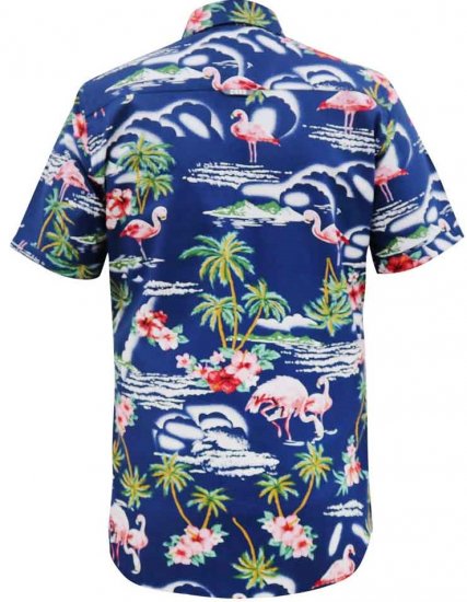 D555 Durham Flamingo Hawaiian Ao Print Shirt - Camisas - Camisas Homem Tamanhos Grandes