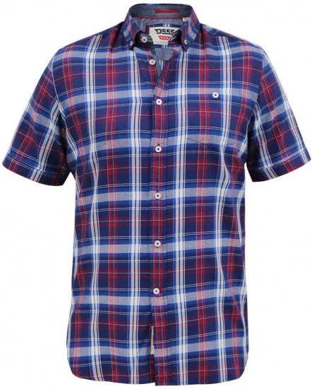 D555 Portland Check Button Down Collar S/S Shirt - Camisas - Camisas Homem Tamanhos Grandes