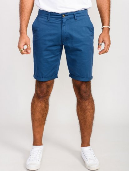 D555 Nelson Stretch Chino Shorts Blue - Calções - Calções Homem Tamanhos Grandes