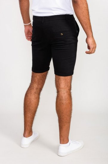 D555 Nelson Stretch Chino Shorts Black - Calções - Calções Homem Tamanhos Grandes