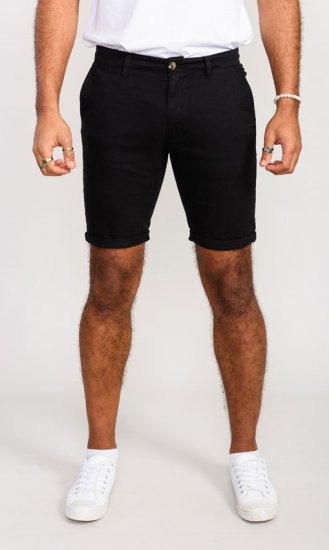 D555 Nelson Stretch Chino Shorts Black - Calções - Calções Homem Tamanhos Grandes