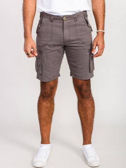 D555 Melton Cotton Cargo Shorts Grey - Calções - Calções Homem Tamanhos Grandes