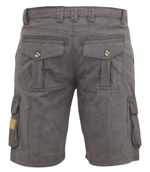 D555 Melton Cotton Cargo Shorts Grey - Calções - Calções Homem Tamanhos Grandes