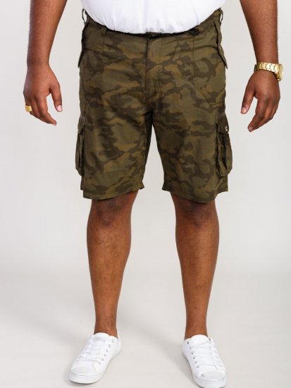 D555 Woobridge Camo Cotton Cargo Shorts - Calções - Calções Homem Tamanhos Grandes