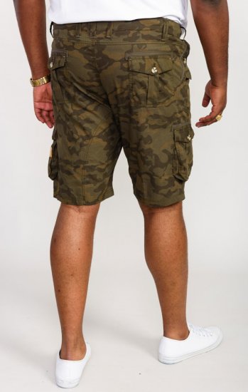 D555 Woobridge Camo Cotton Cargo Shorts - Calções - Calções Homem Tamanhos Grandes