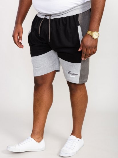 D555 Kirton Couture Elasticated Waistband Shorts Black/Charcoal - Calças & calções de fato de treino - Calças de Fato de Treino Tamanhos Grandes 