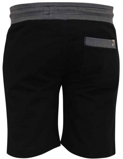D555 Sutton Elasticated Waist Shorts With Embroidery Black - Calças & calções de fato de treino - Calças de Fato de Treino Tamanhos Grandes 