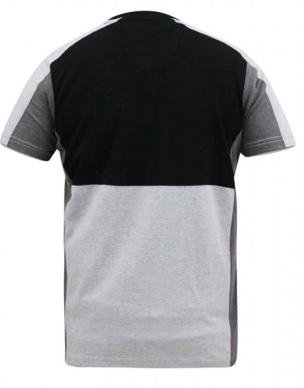 D555 Felix Couture Crew Neck Cut And Sew T-Shirt Black/Charcoal - T-shirts - T-shirts Homem Tamanhos Grandes