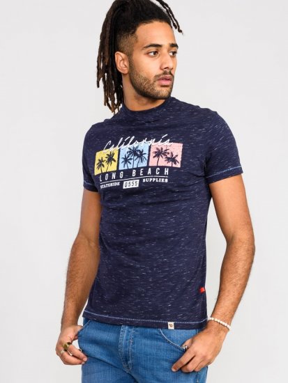 D555 Thorndon California Long Beach Printed T-Shirt - T-shirts - T-shirts Homem Tamanhos Grandes