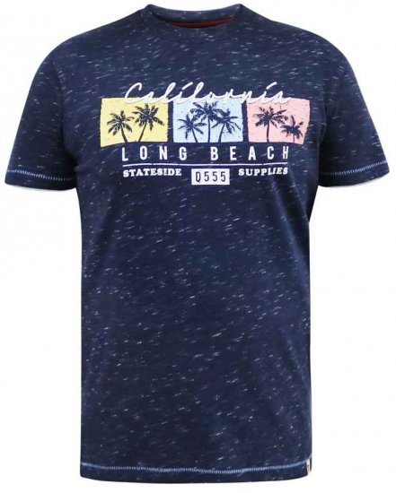 D555 Thorndon California Long Beach Printed T-Shirt - T-shirts - T-shirts Homem Tamanhos Grandes